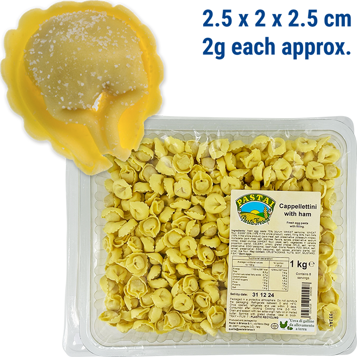 Cappellettini con Prosciutto 1kg PASTAI IN BRIANZA
