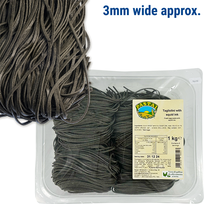 Tagliolini all'Uovo al Nero di Seppia 1kg PASTAI IN BRIANZA