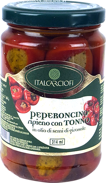 Peperoncini Ripieni Tonno e Capperi 314g ITALCARCIOFI