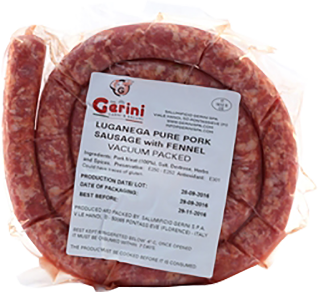 Salsiccia Fresca Luganega Al Finocchio 500g SALUMIFICIO GERINI