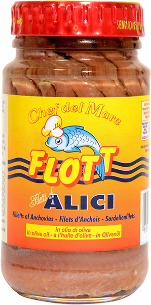 Filetti Di Acciughe In Olio D'Oliva 140g Barattolo (SGOCC. 76g) FLOTT