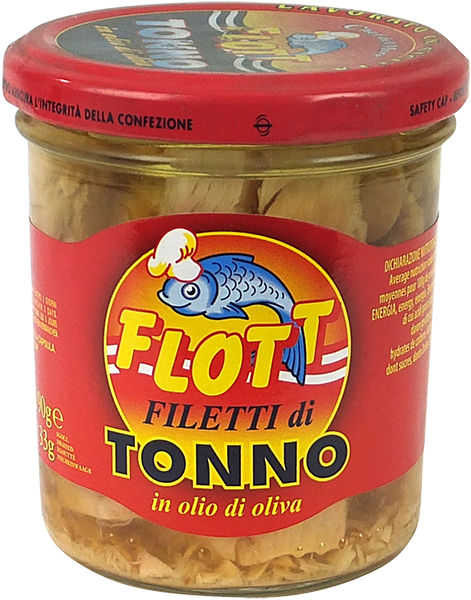 Filetti Di Tonno A Pinne Gialle In Olio D'Oliva Barattolo 190g (SGOCC. 133g) FLOTT