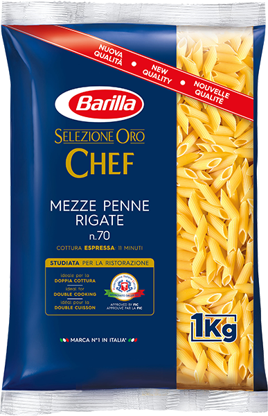 Mezze Penne Rigate No. 70 Oro Chef Professionals 1kg Barilla