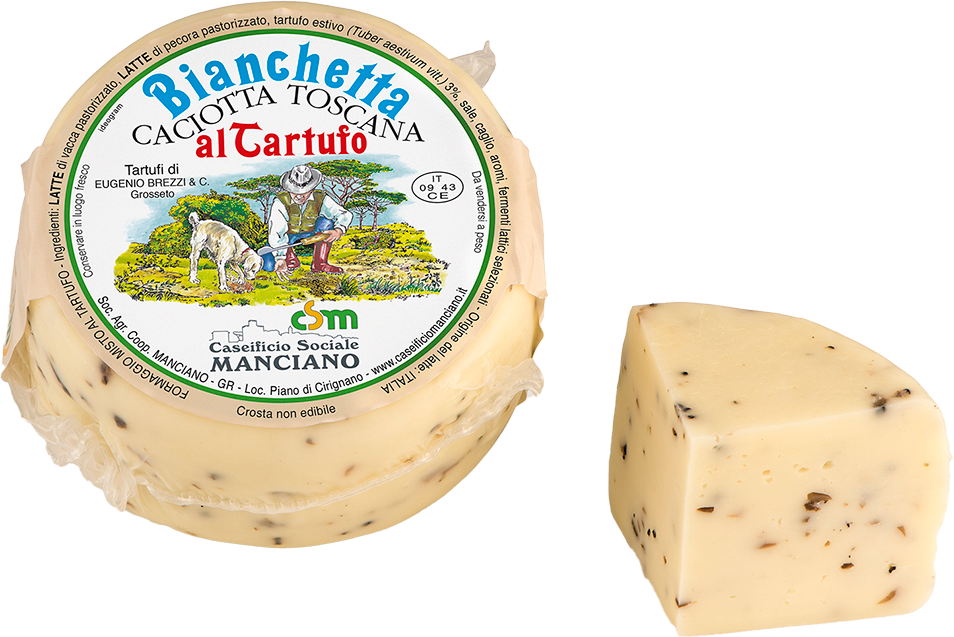 Bianchetta Caciotta Toscana al Tartufo Sottovuoto (300g approx.) CASEIFICIO SOCIALE MANCIANO