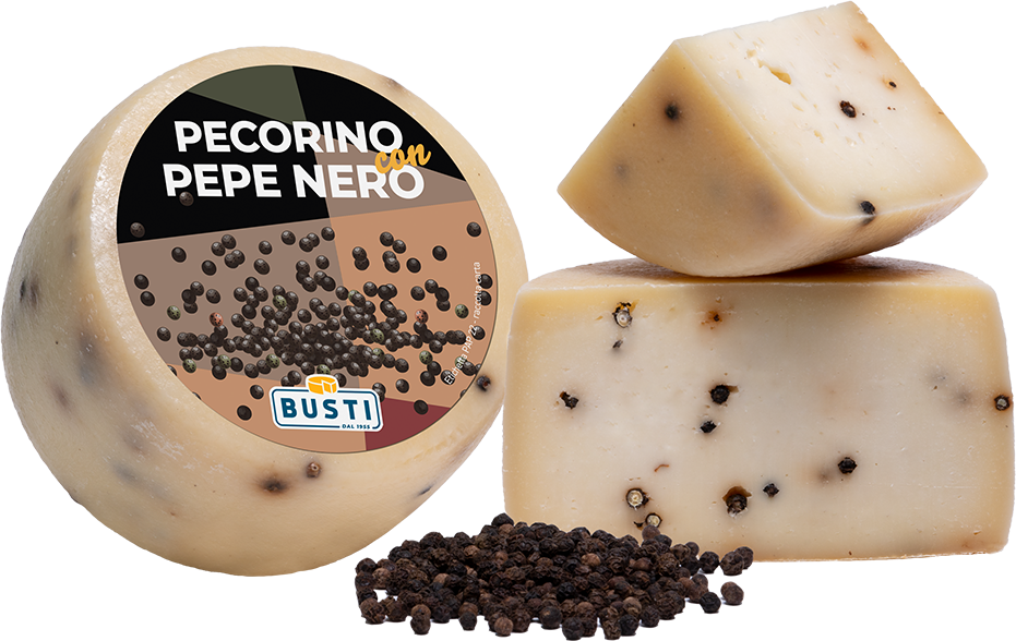 Pecorino con Pepe Nero (1kg approx.) Sottovuoto CASEIFICIO BUSTI