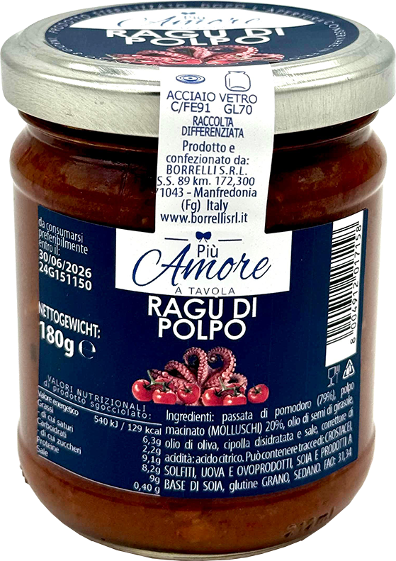 Ragù di Polpo Barattolo 180g BORRELLI MARE