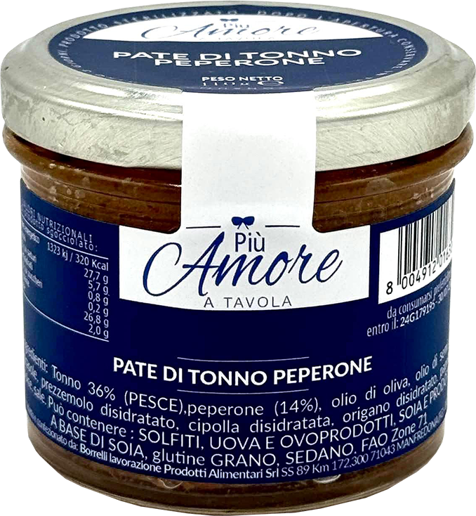 Pâté di Tonno e Peperoncino Piccante Barattolo 110g BORRELLI MARE