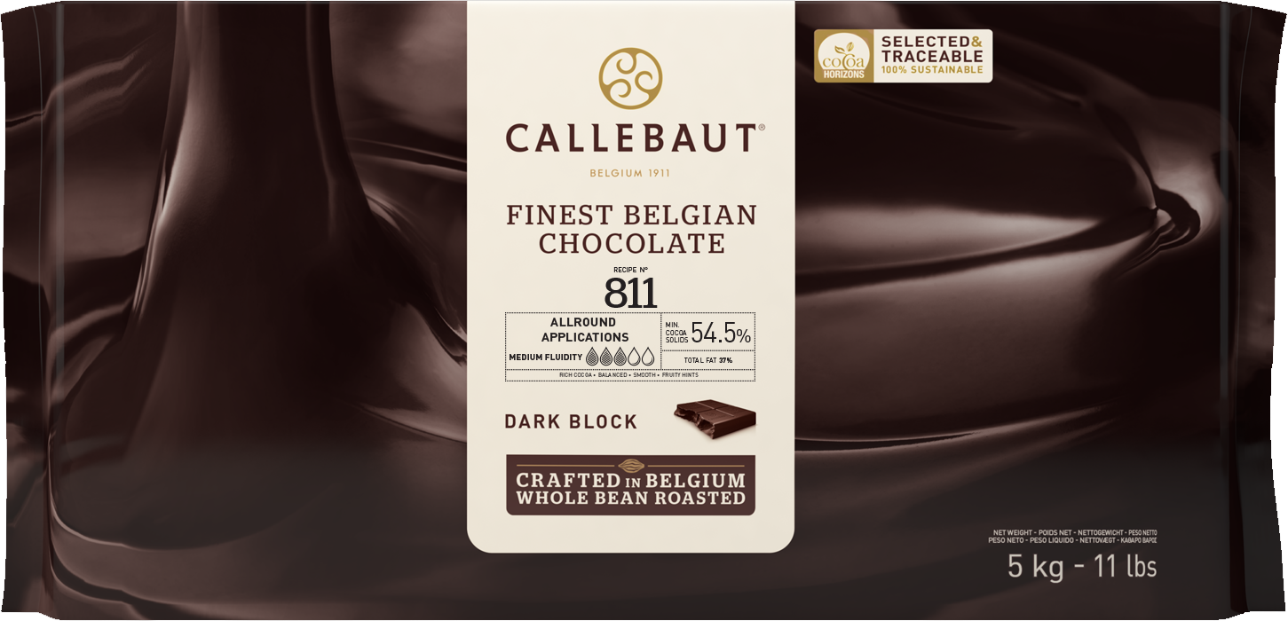 54.5% Dark Belgian Chocolate Block (811) 5kg CALLEBAUT