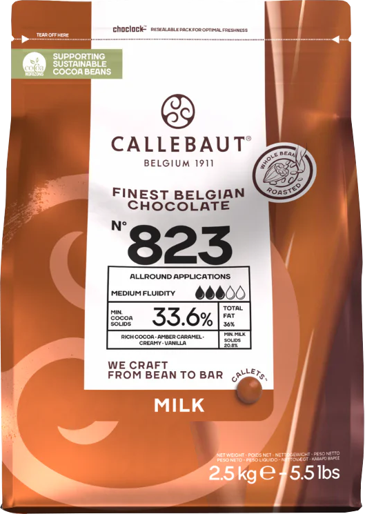 33.6% Milk Belgian Chocolate Buttons (823) 2.5kg CALLEBAUT