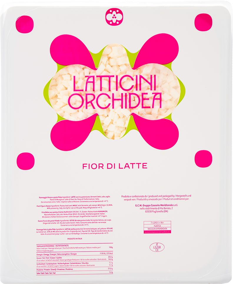 Fior Di Latte Cubettata Vaschetta 3kg LATTICINI ORCHIDEA