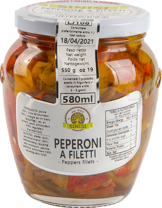 Peperoni a Filetti 580ml SINISI