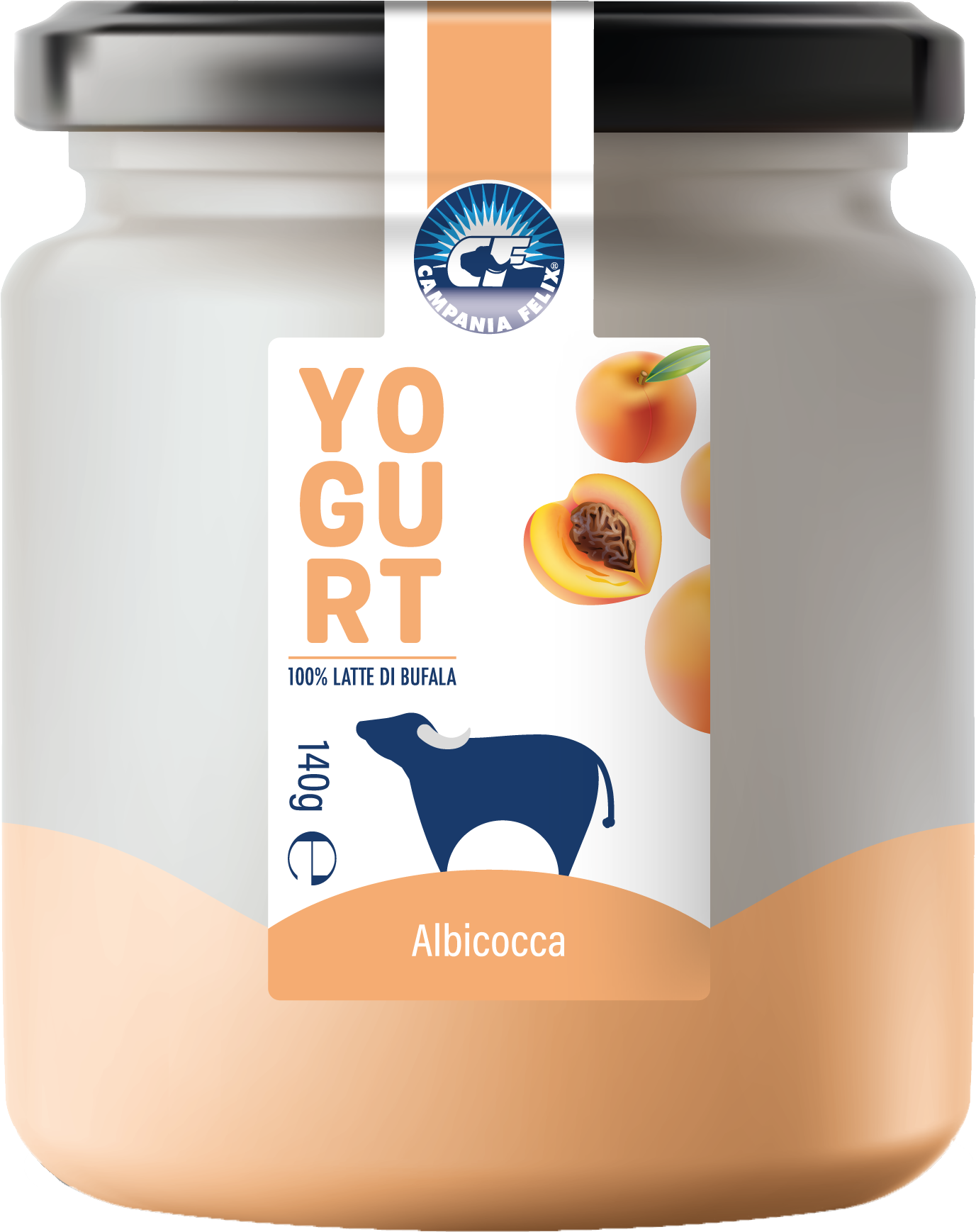 Yogurt Di Latte Di Bufala All’Albicocca 140g Barattolo CAMPANIA FELIX