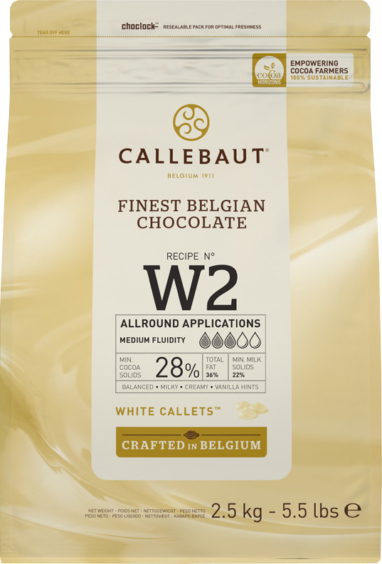 28% White Belgian Chocolate Buttons (W2) 2.5kg CALLEBAUT