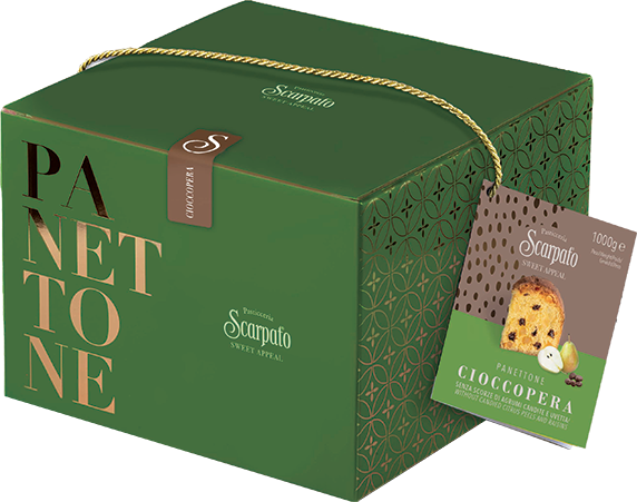 Panettone Cioccopera (Scatola Verde) 1kg SCARPATO