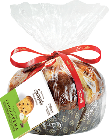 Panettone Cioccopera 1kg (Cellophane) SCARPATO