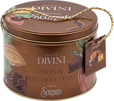 Panettone Rum Cioccolato (Latta Divini) 750g SCARPATO