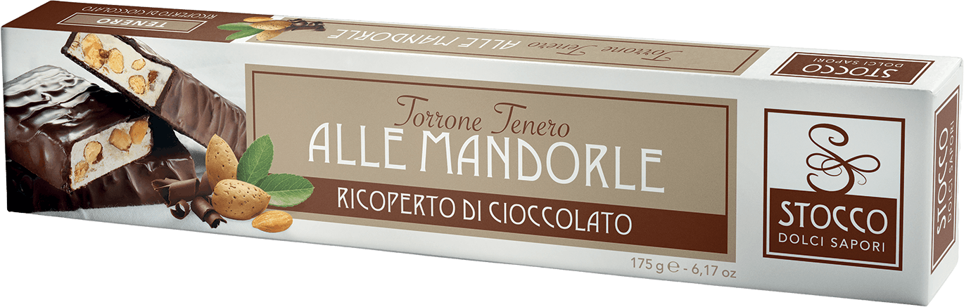 Torrone Tenero alle Mandorle Ricoperto di Cioccolato 175g DOLCIARIA STOCCO